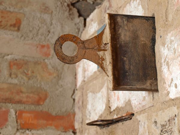 Chimney damper with a rust handle, Waukesha, WI.