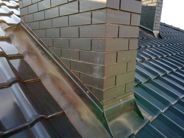 A chimney with proper flashing.