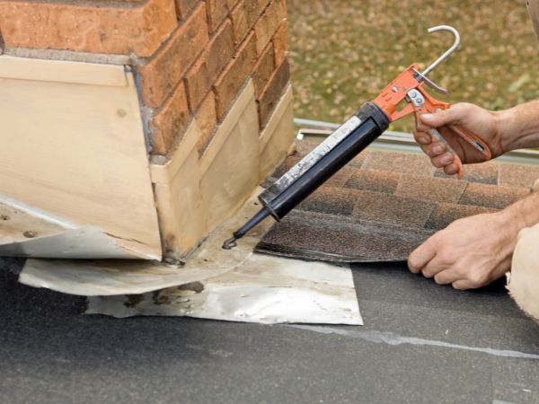 Chimney flashing installation, Brookfield, WI.