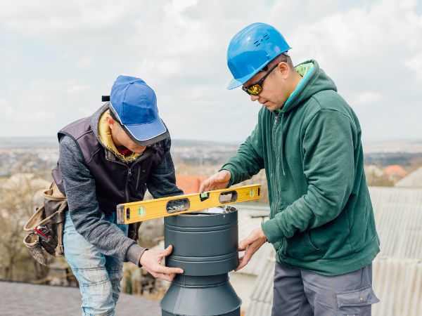 Chimney cap installation, Waukesha, WI.