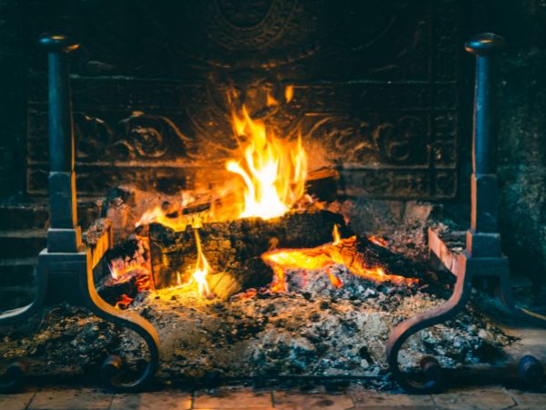 A fireplace after chimney cleaning in Waukesha, WI.